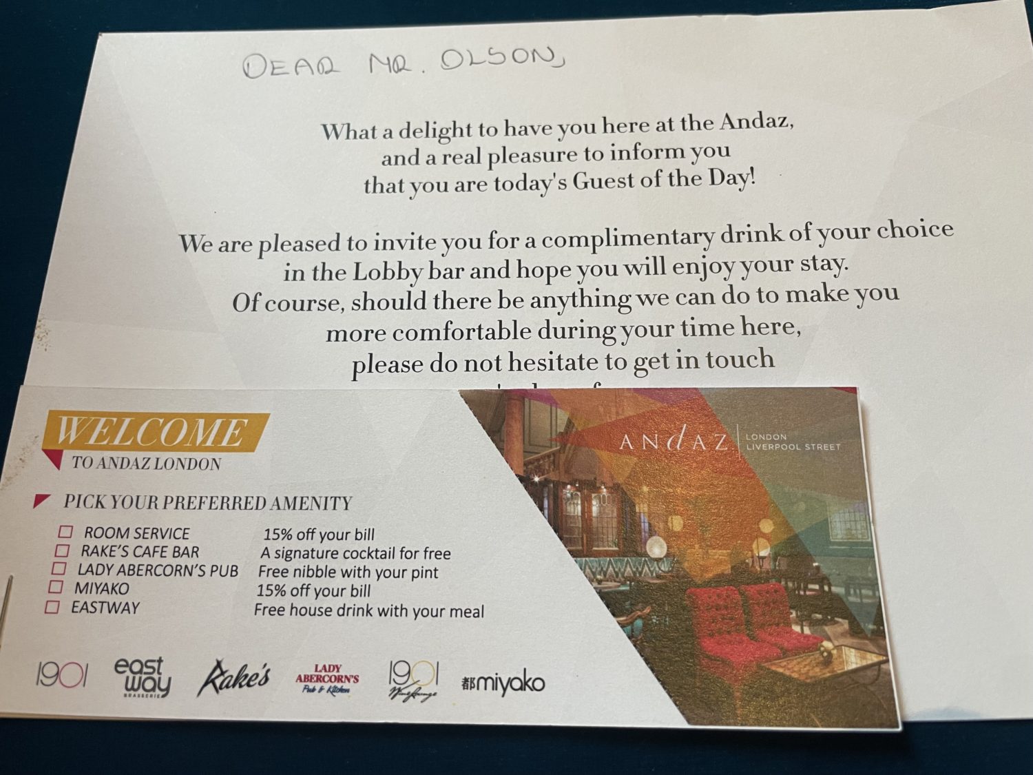 Andaz London Guest of the Day