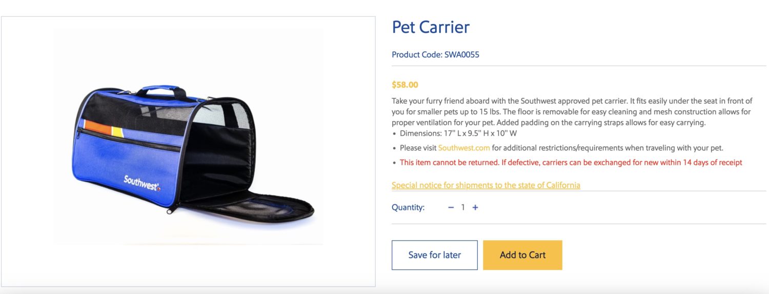 Southwest Pet Carrier