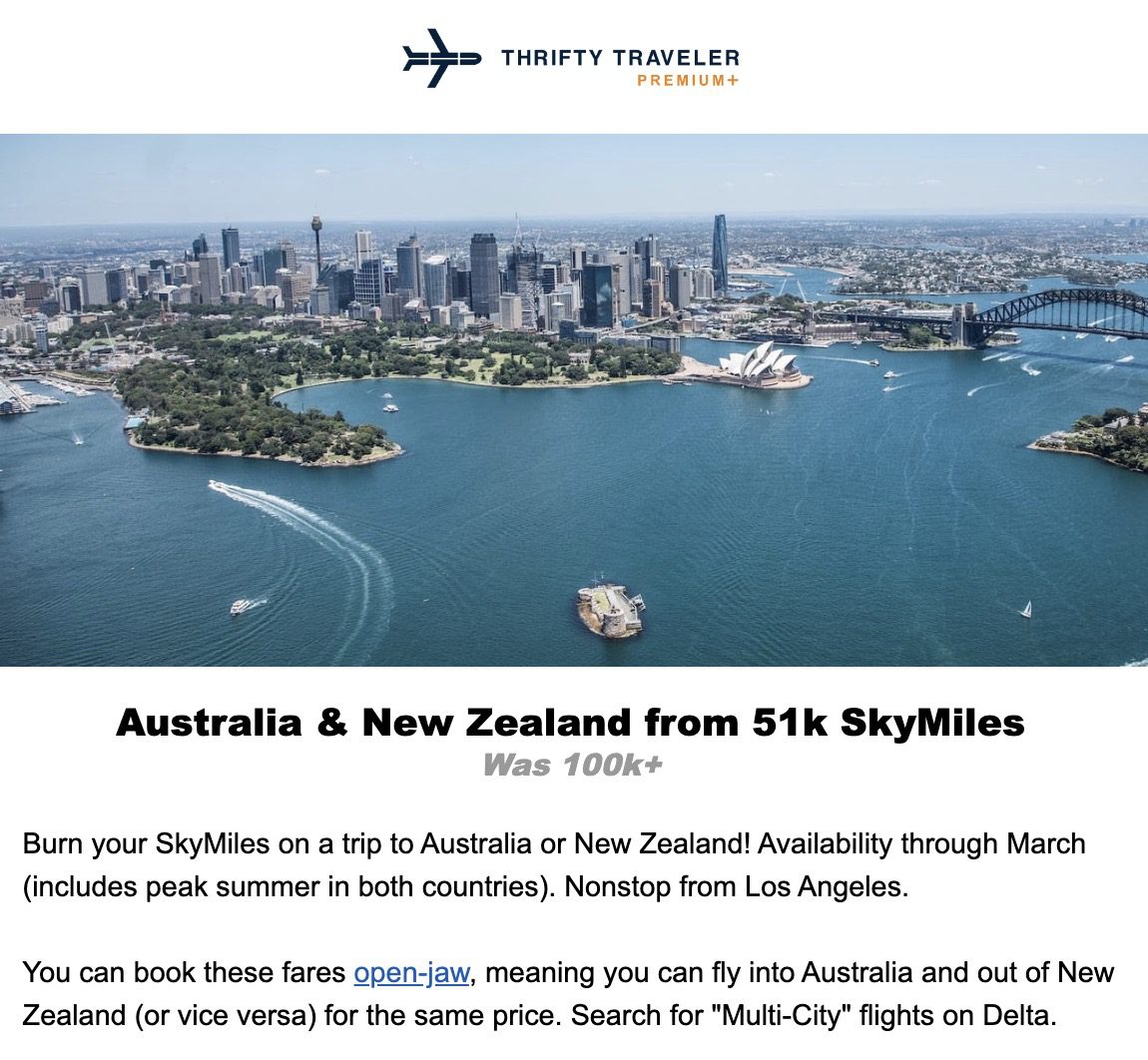 Australia and New Zealand SkyMiles