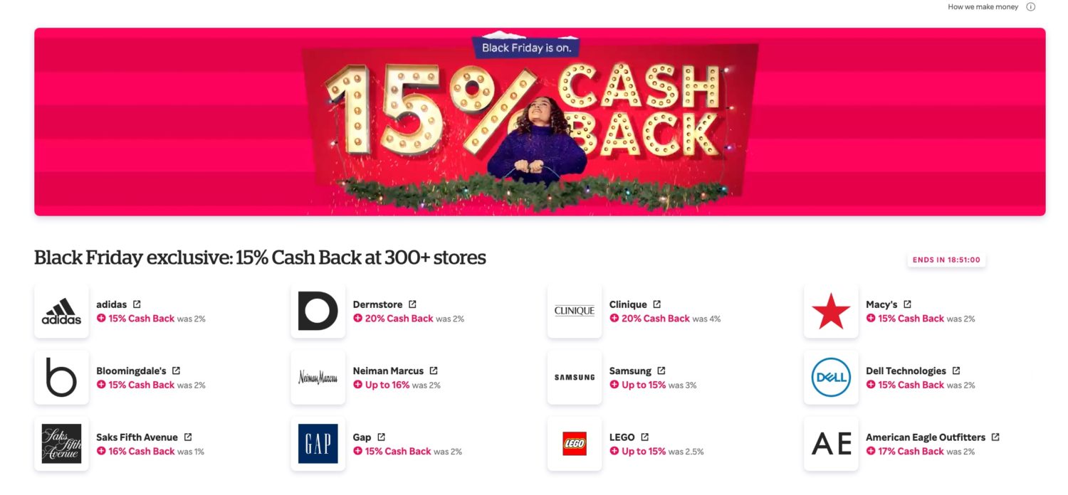 rakuten 15% back sale