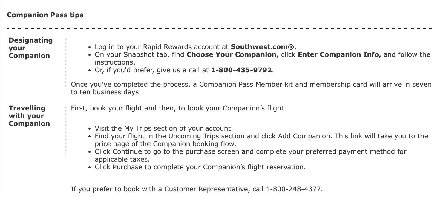 southwest companion pass tips