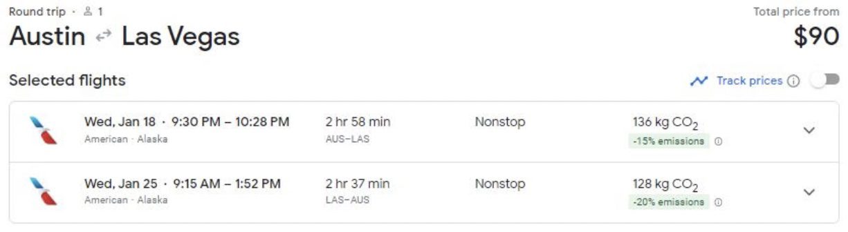 google flights pricing