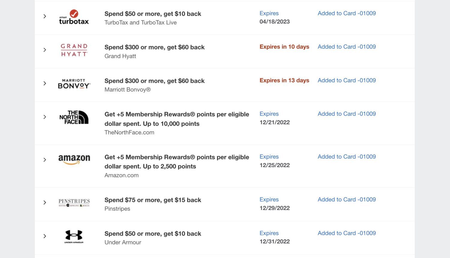 Amex shopping offers