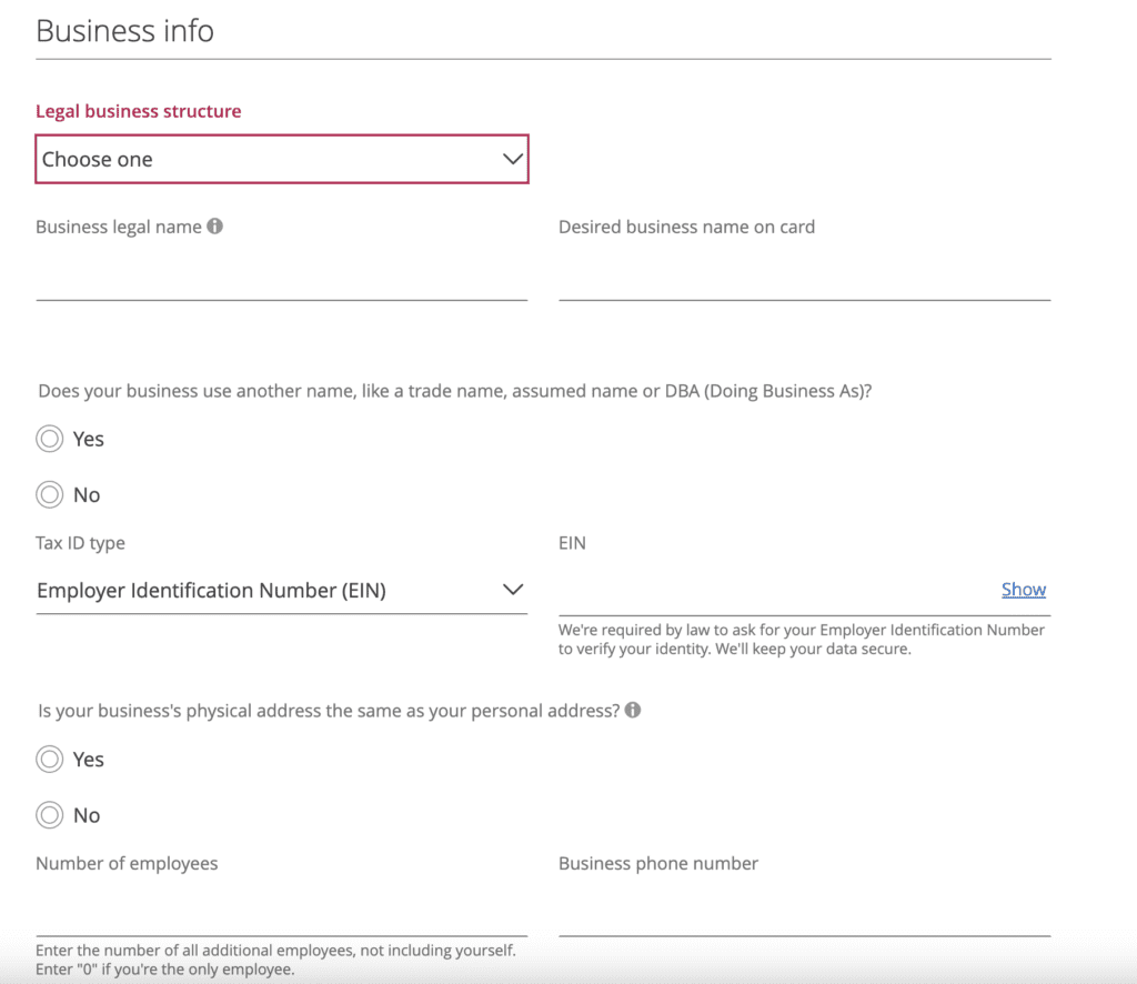 business card application