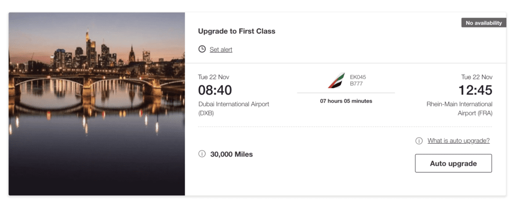  emirates first class upgrade - auto upgrade cost