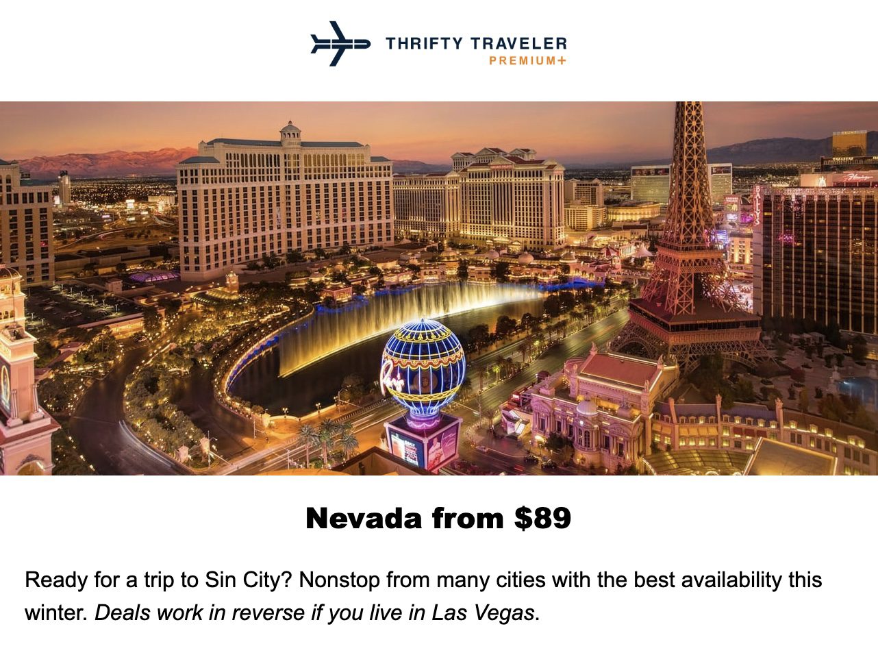 thrifty traveler premium deal