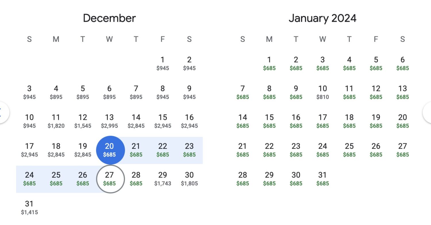 Auckland flight deal availability