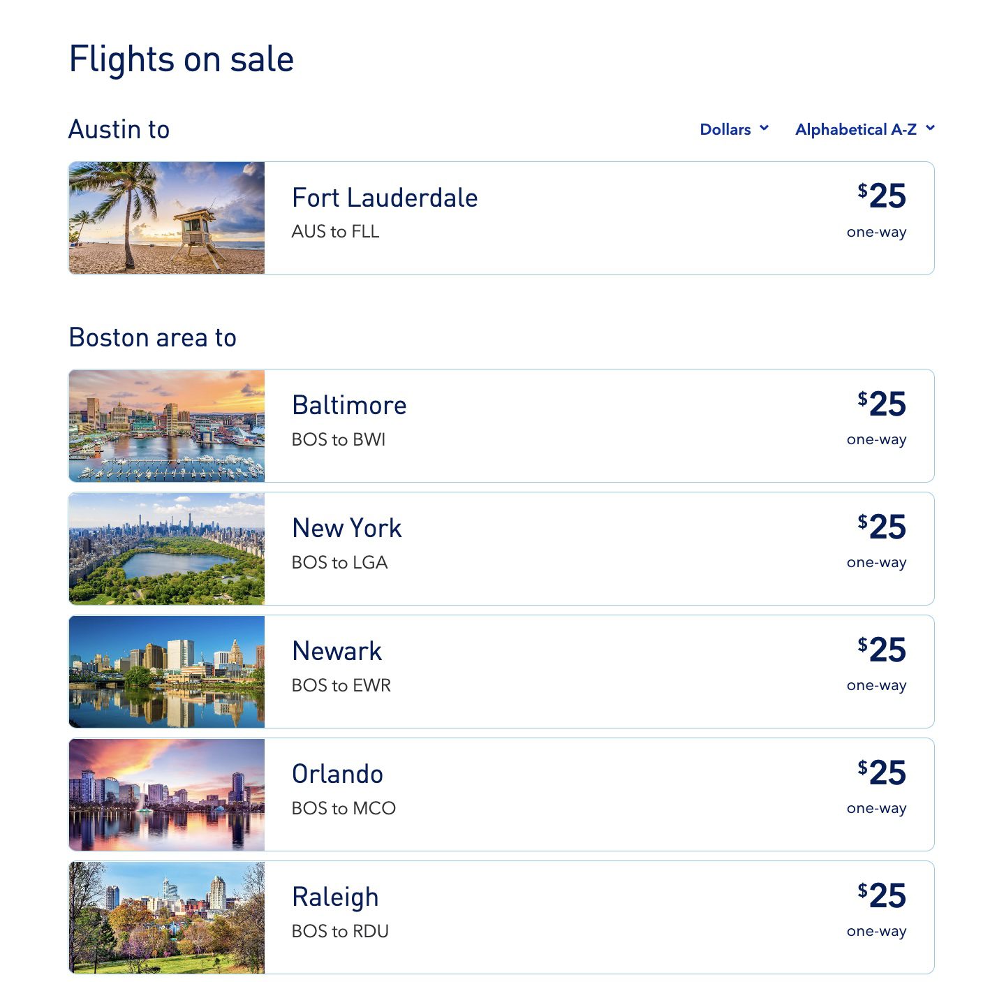 jetBlue flash sale