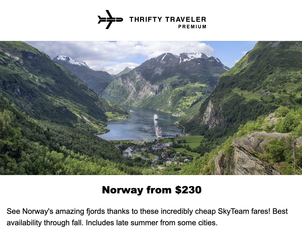 Cheap flights to Norway