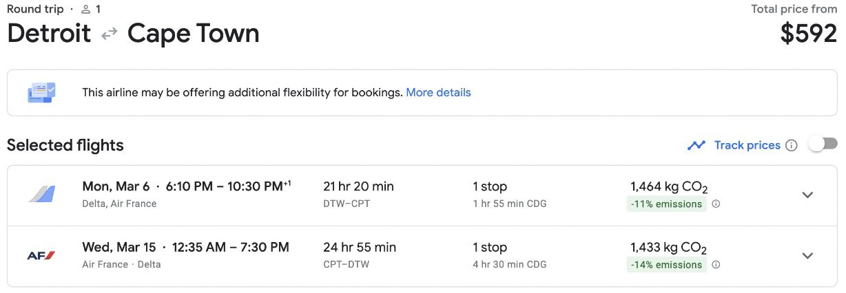 Cheap flights to South Africa