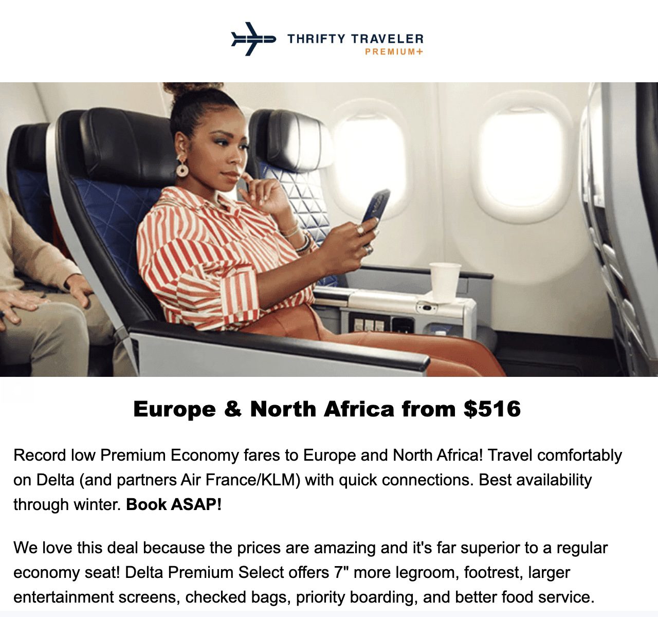Premium select flight deal