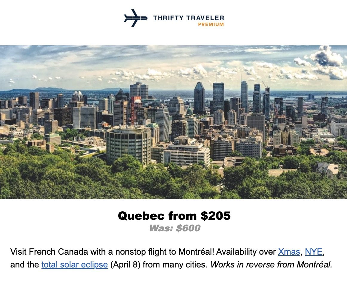 Montreal flight deal