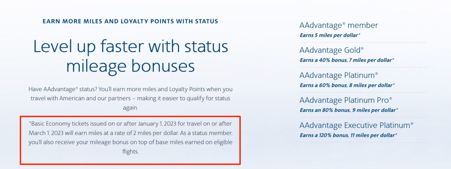 aa basic economy changes