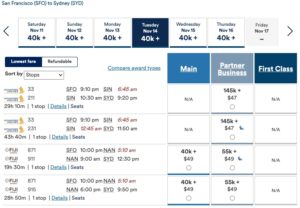 San Francisco to Sydney using Alaska miles