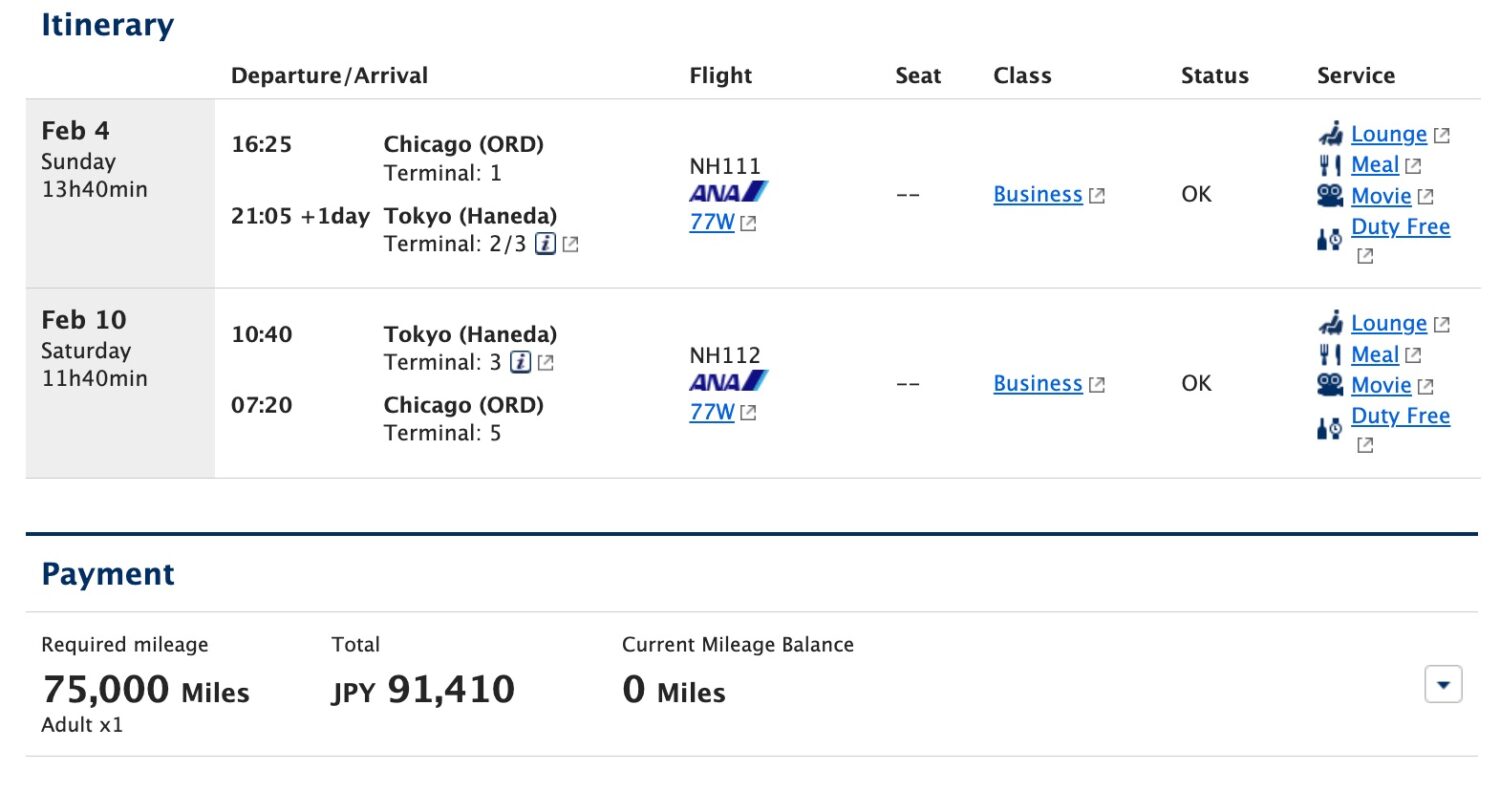 ana roundtrip ord hnd