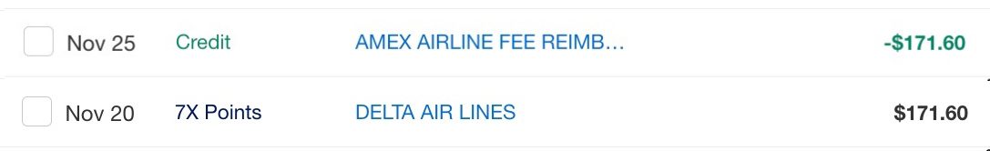 amex airline credits delta