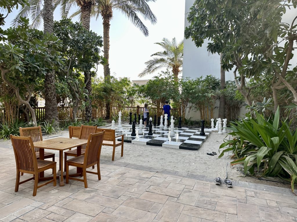 park hyatt dubai pool area chess