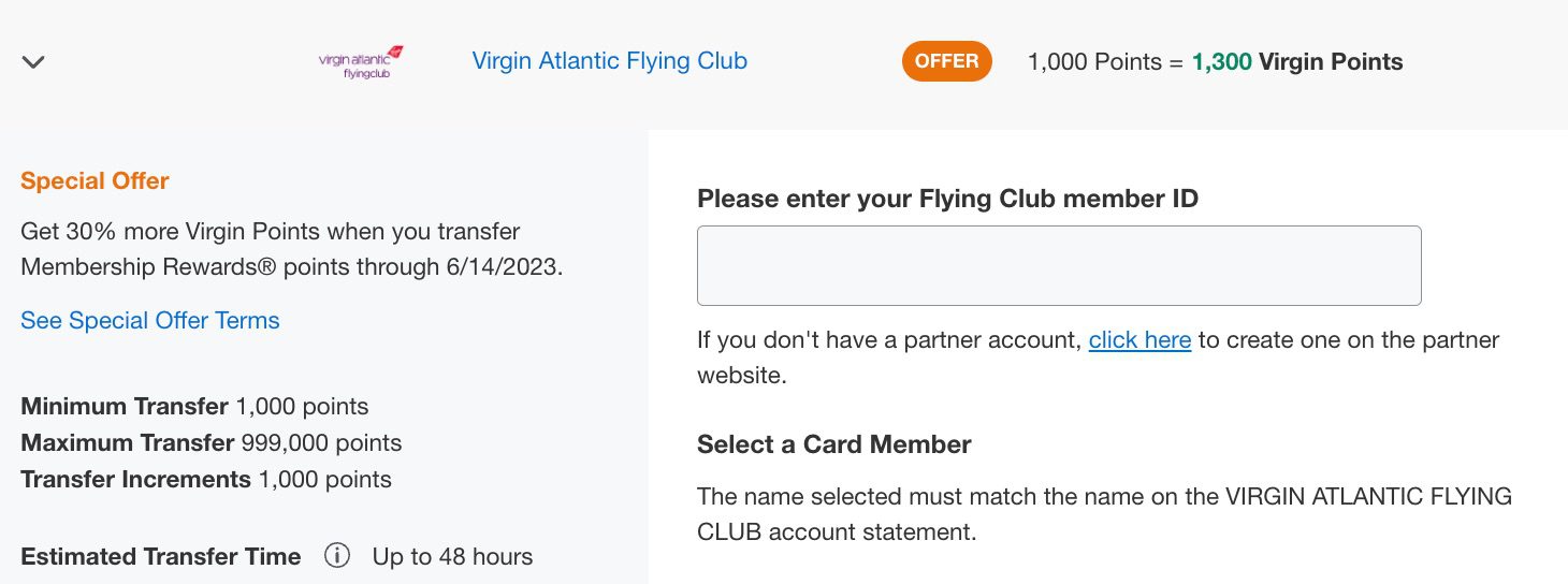 amex transfer bonus virgin