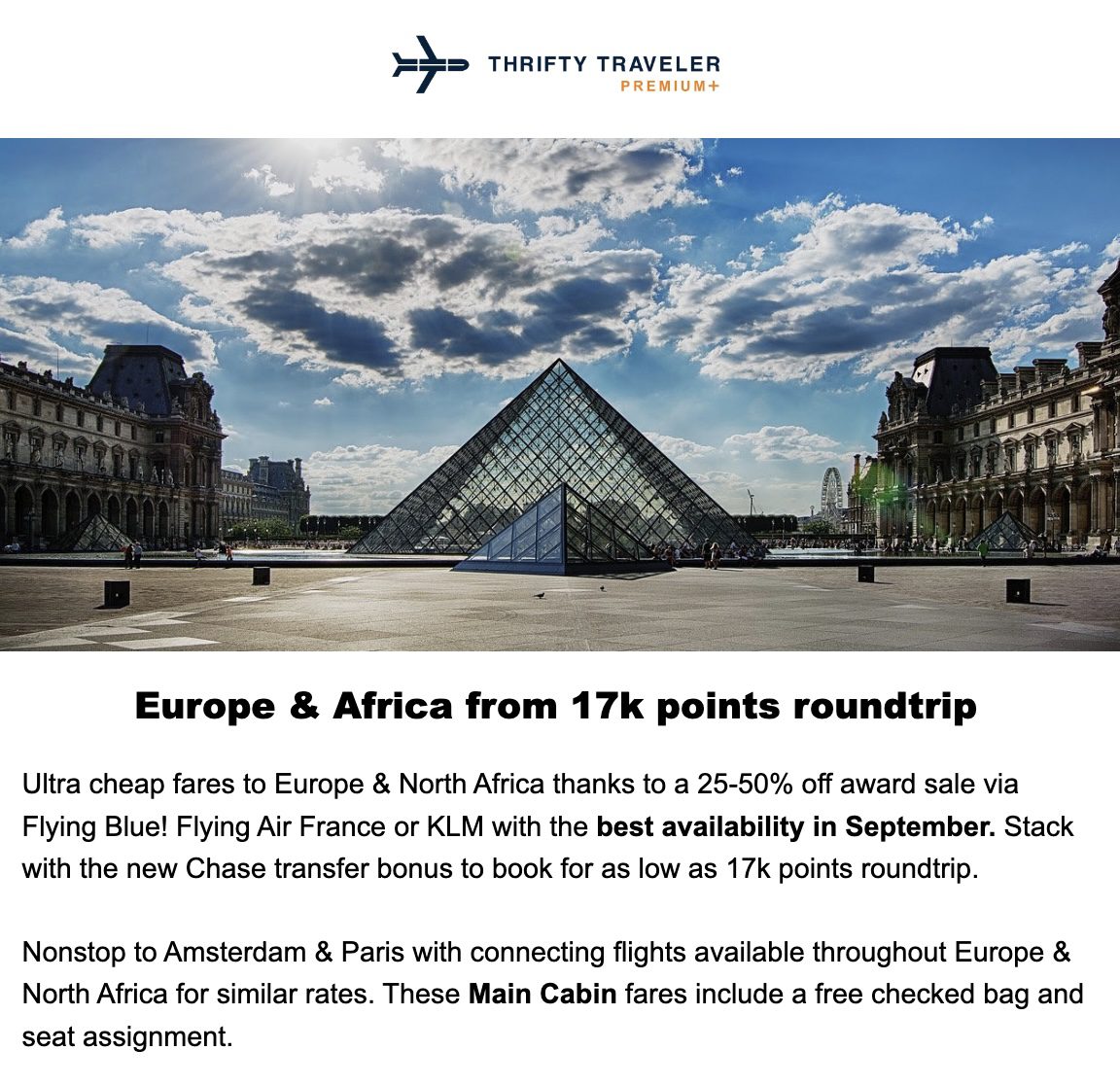 Europe and Africa flight deal Air France