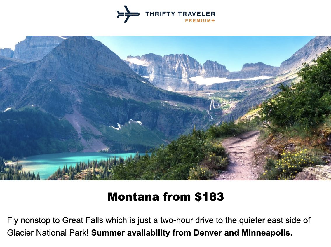 Glacier National Park flight deal