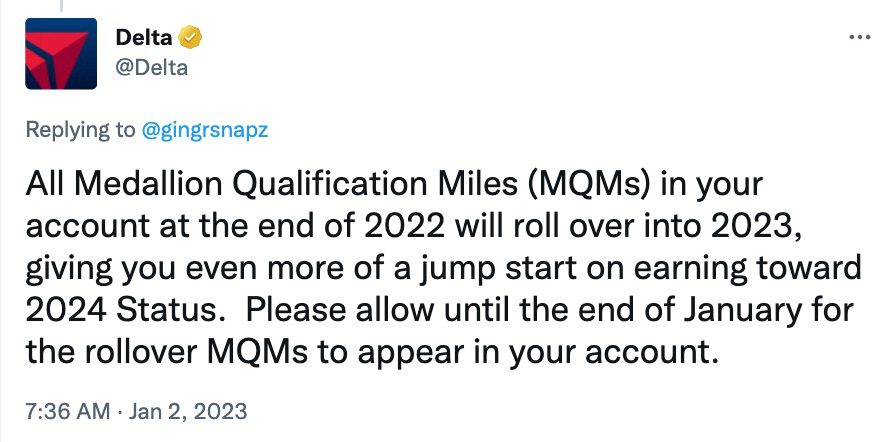 delta mqm rollover tweet