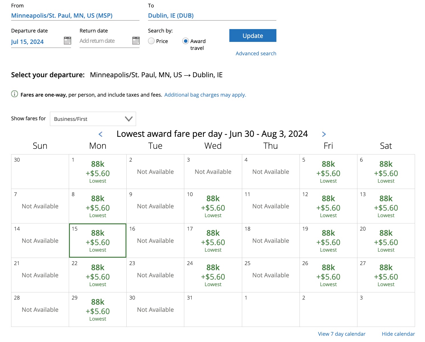 msp dublin availability