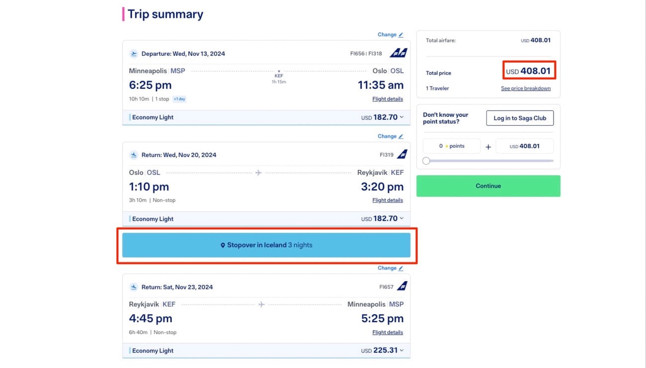 norway icelandair stopover