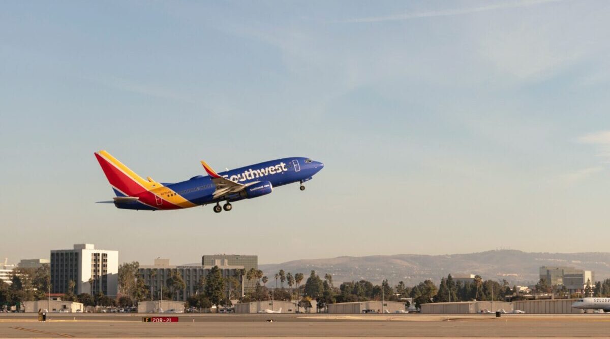 southwest airplane taking off