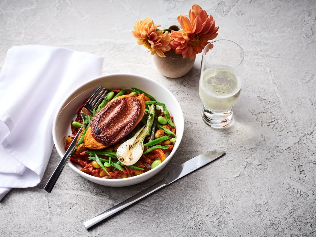 roasted sweet potato tagine with chermoula sauce