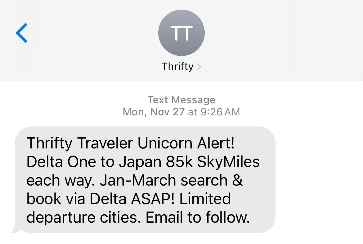 delta skymiles tokyo unicorn text