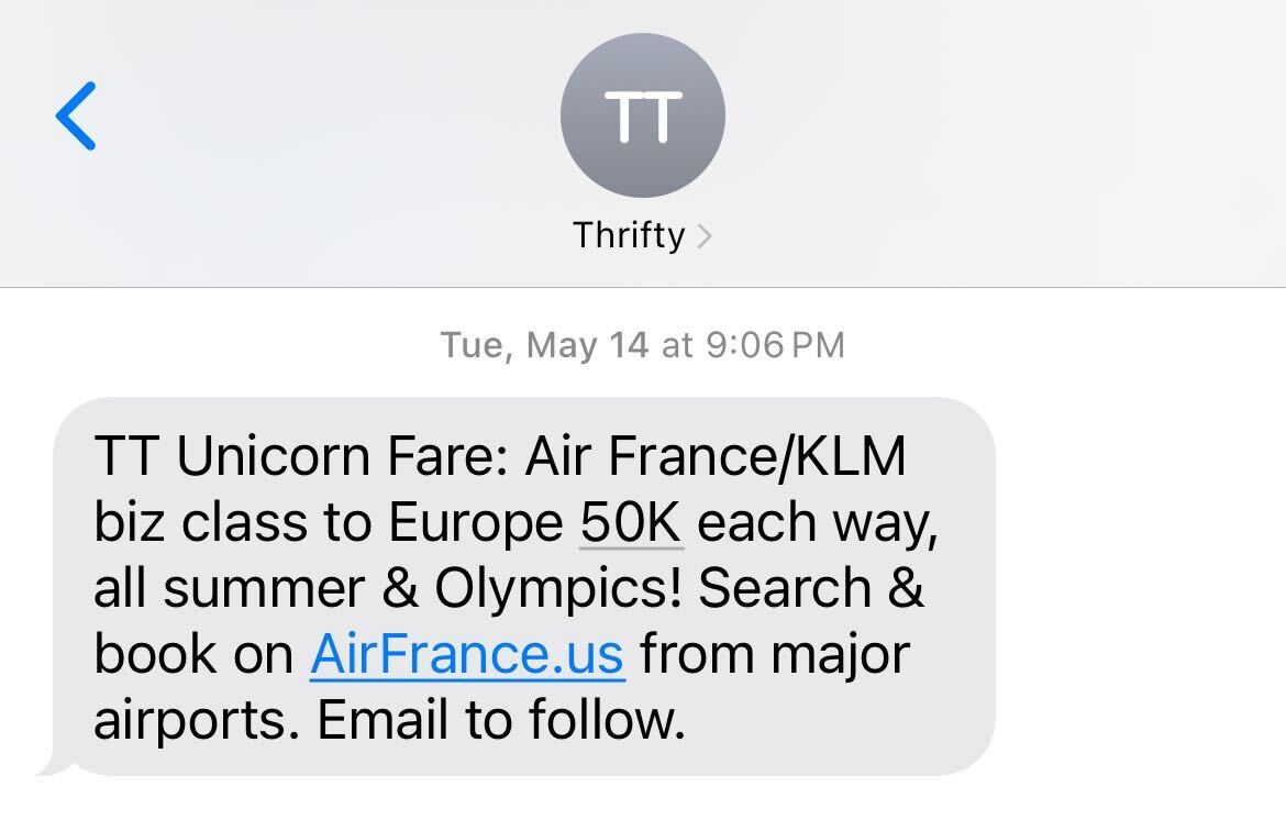 tt unicorn text alert