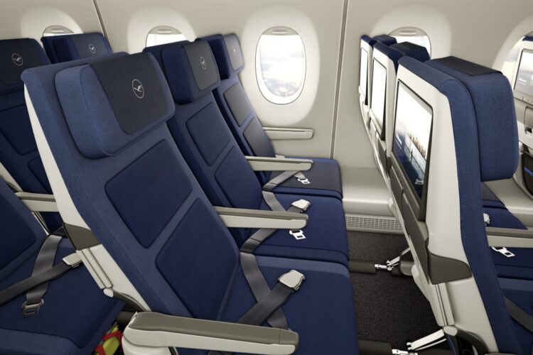 Rendering of the New Lufthansa economy seats