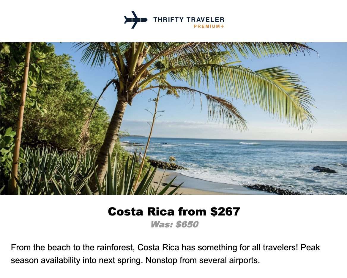 Costa Rica flight deal