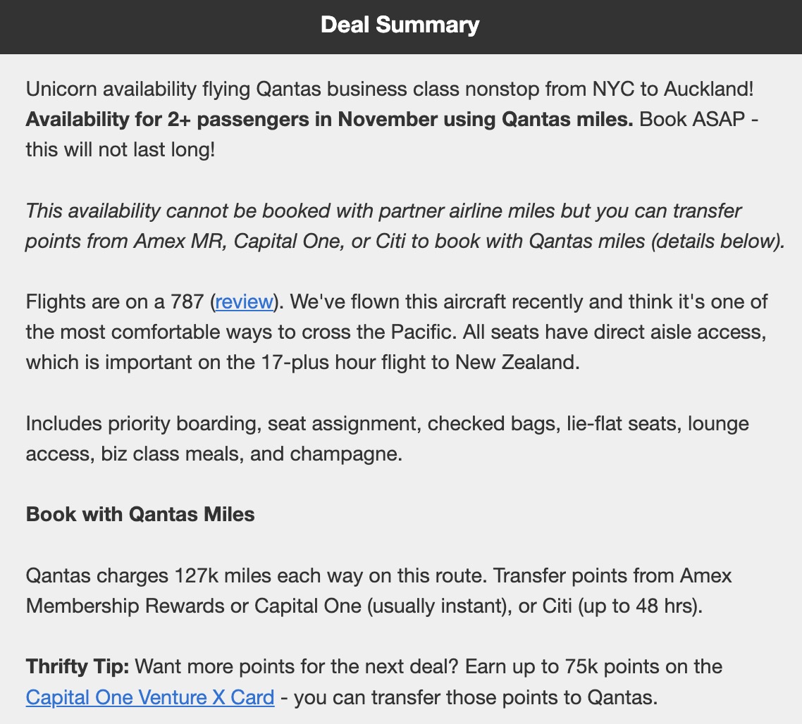 Qantas biz class AKL