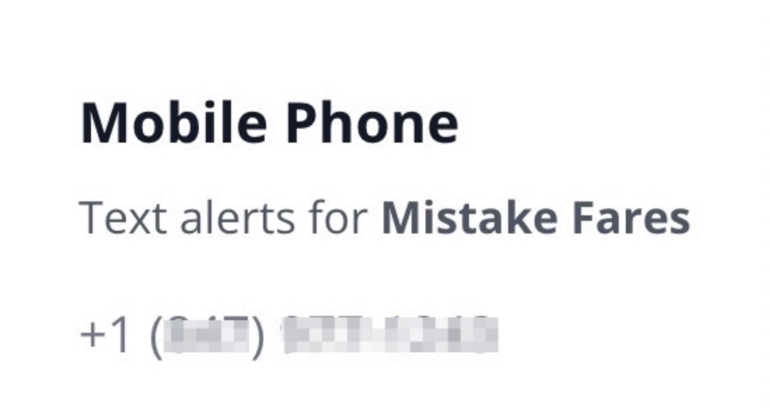 Mistake fares mobile phone