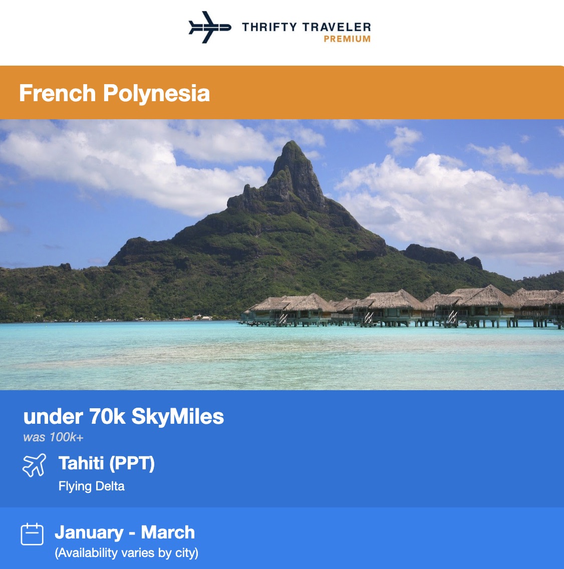 Tahiti Delta SkyMiles deal