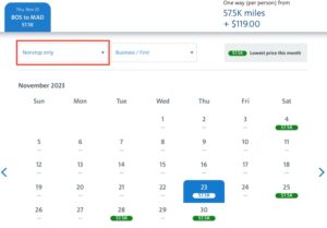 AA search calendar view