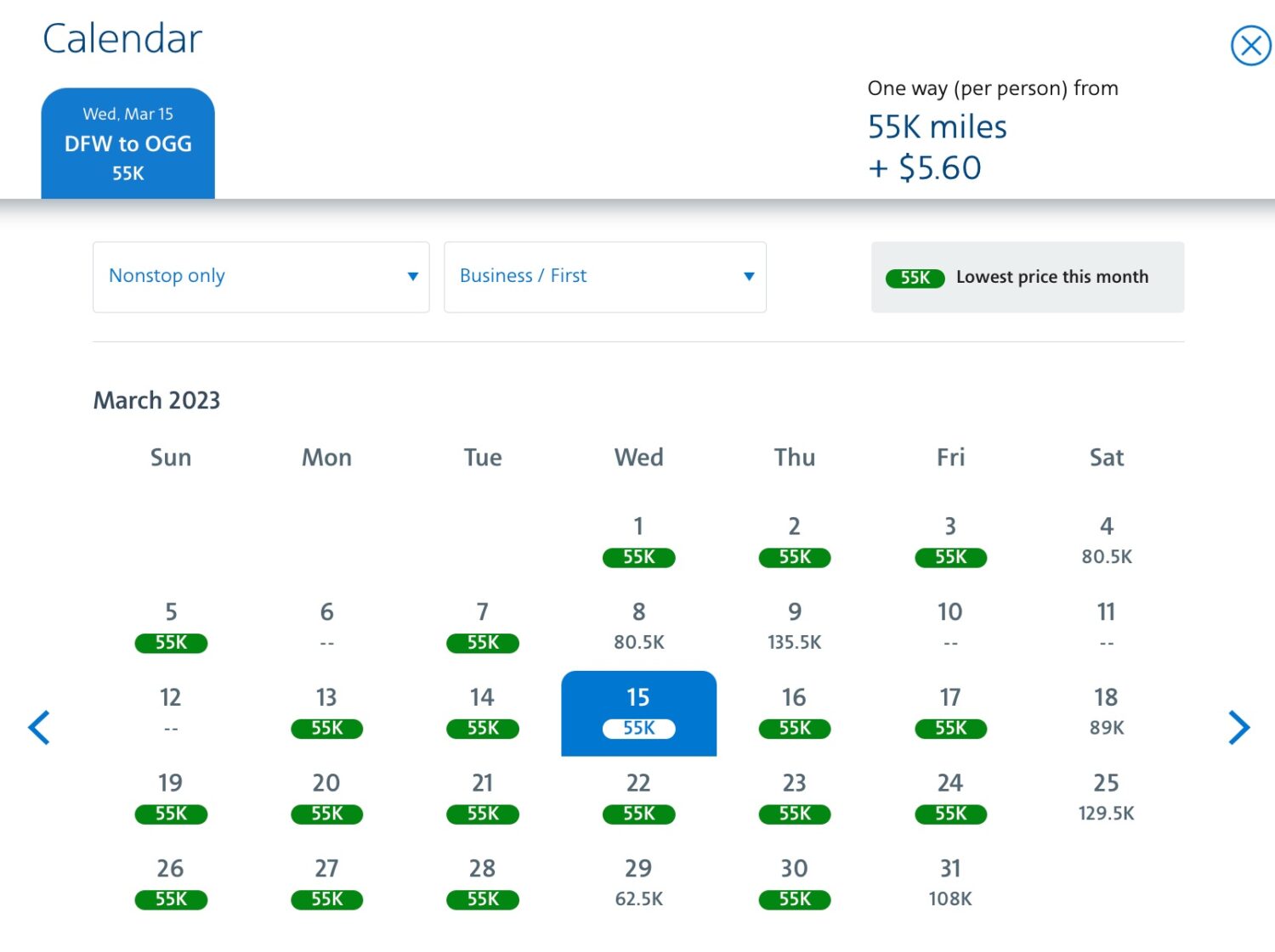 american airlines business class availability