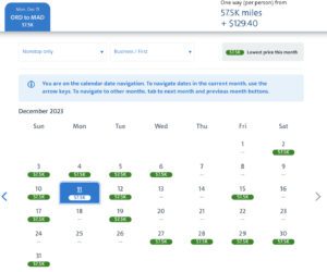 search AA for one passenger to fly Iberia business class on future dates