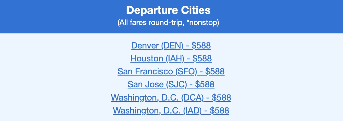 Roundtrip airfare to Tokyo in the $500s from several U.S. cities. 