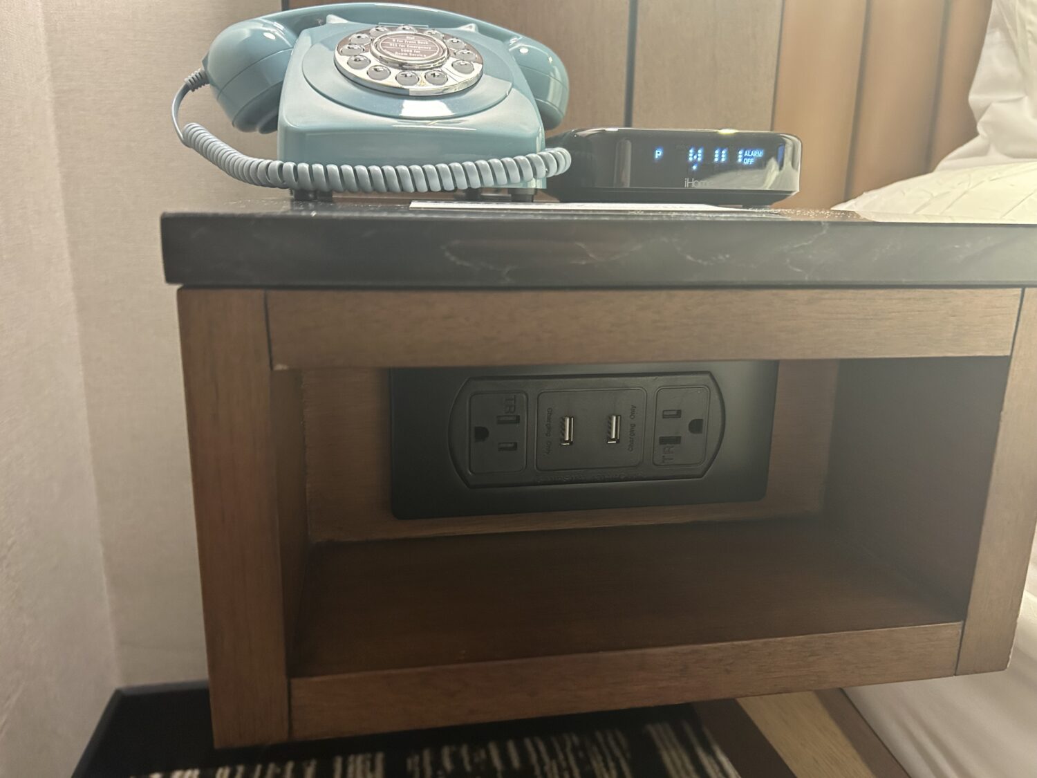 Bedside plug-ins hotel indigo