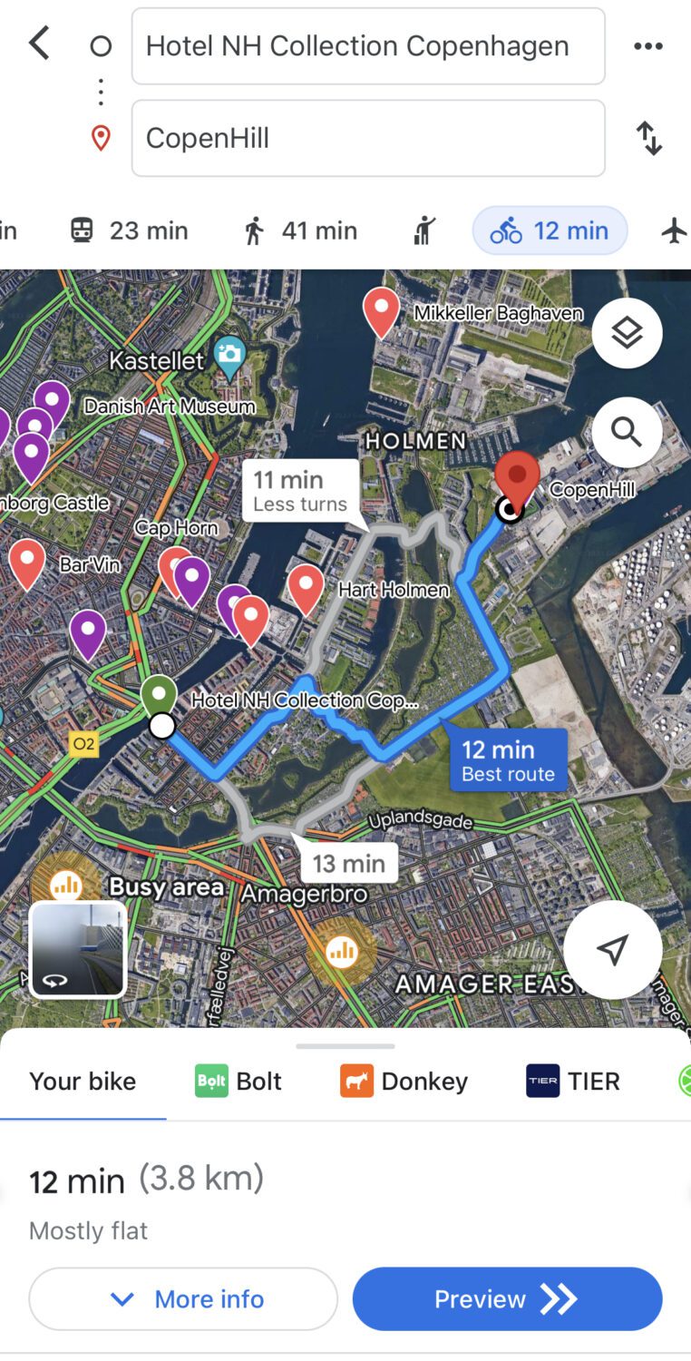 Google Maps bicycle directions