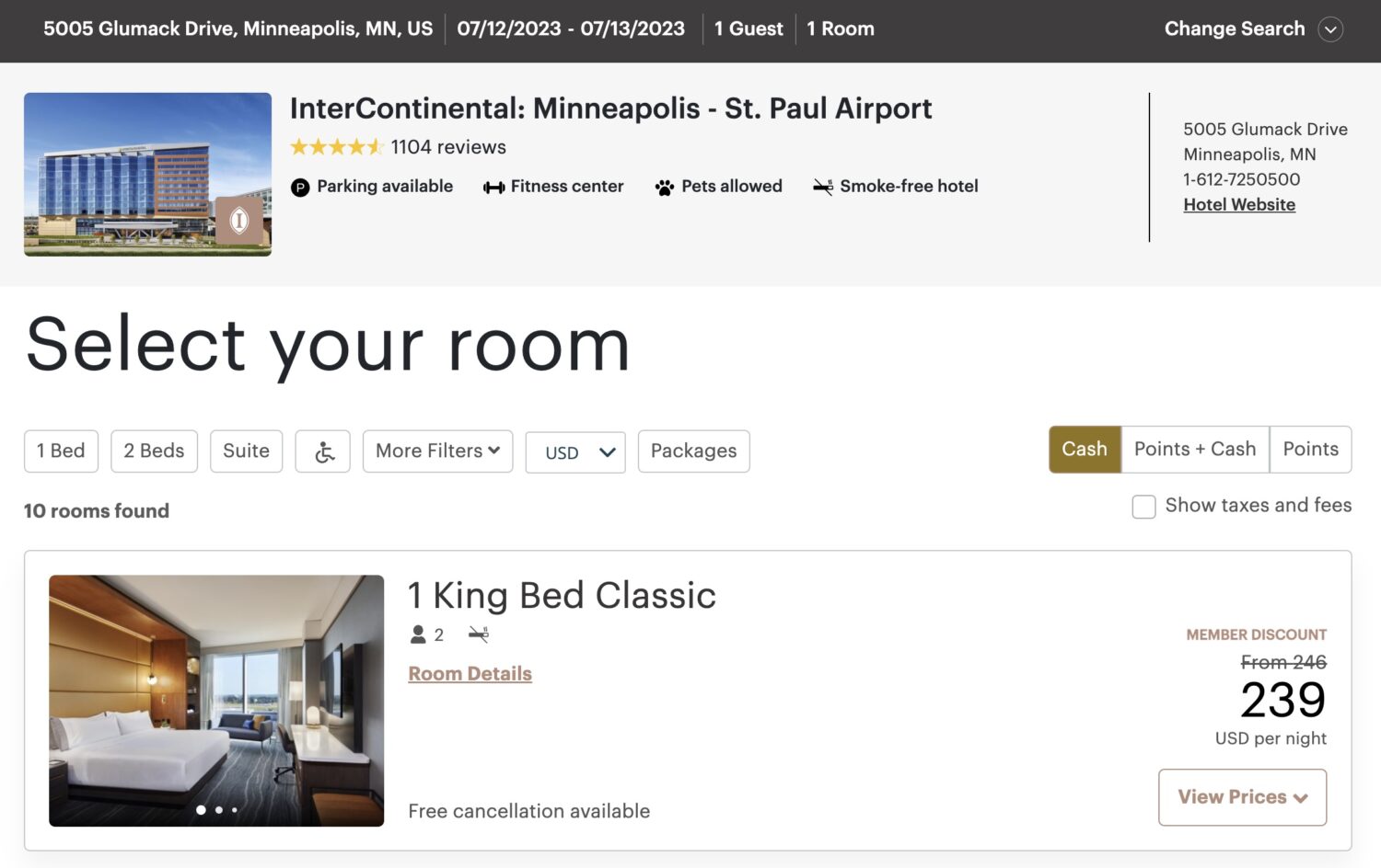 Intercontinental cash fares