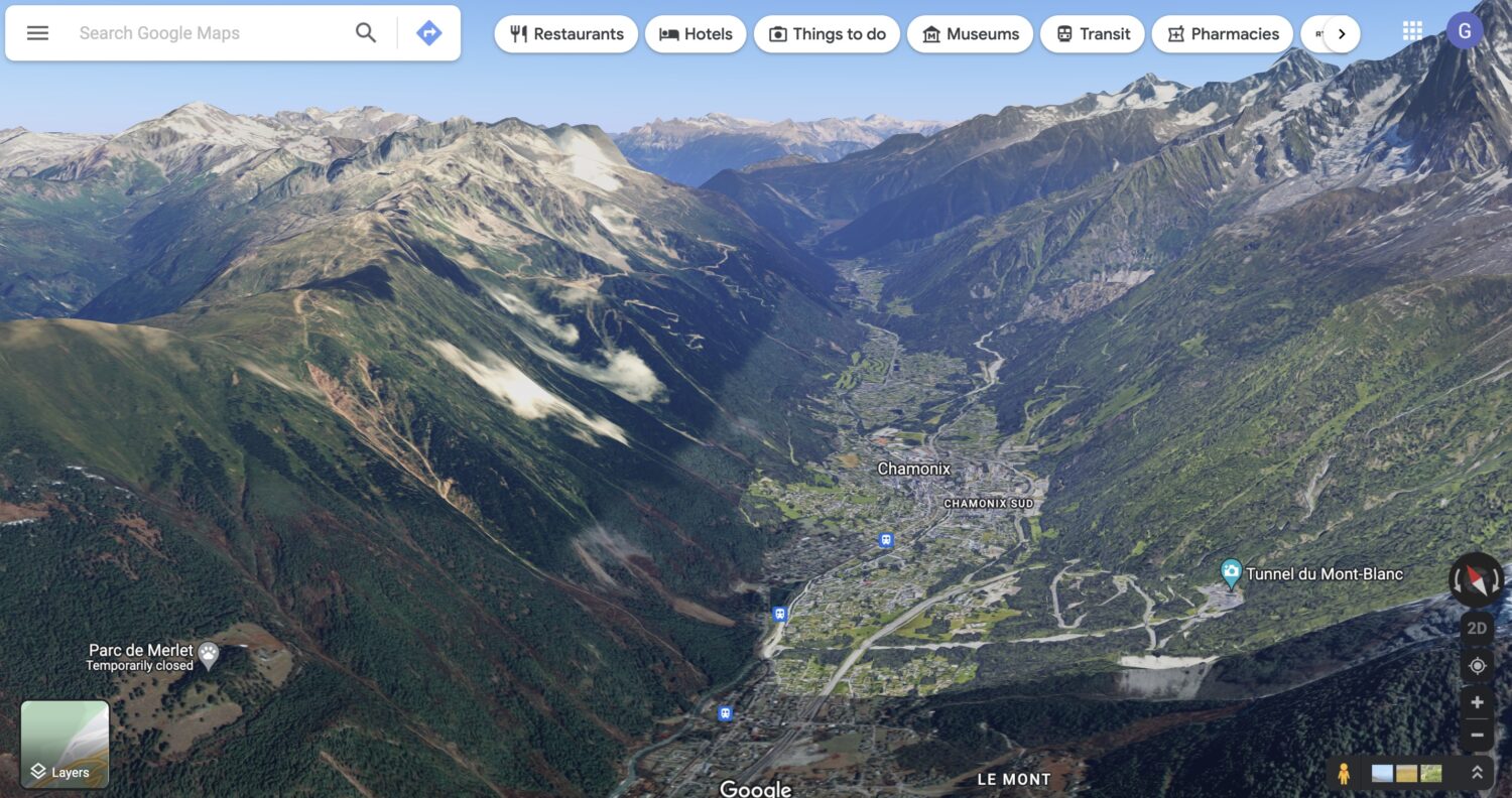 Chamonix valley 3d
