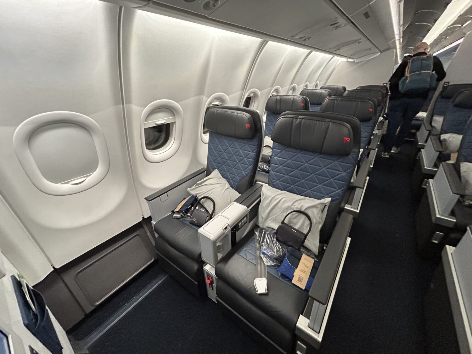 Premium economy seats on an Airbus A330