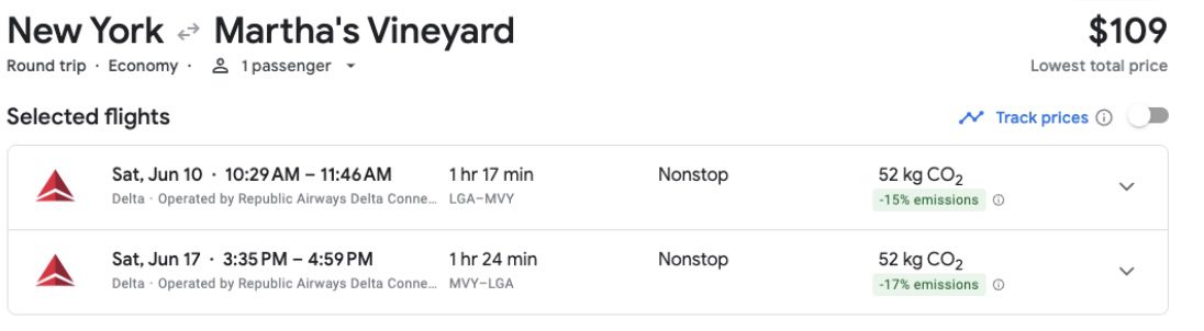 Martha's Vineyard airfare
