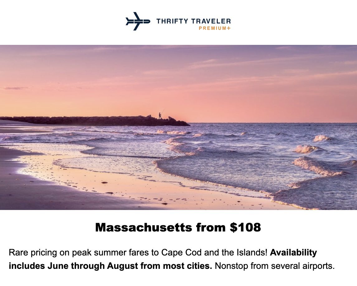 Where to Find Cheap Domestic Flights For Trips This Summer 2 Nantucket, Cape Cod, Martha's Vineyard flight deal