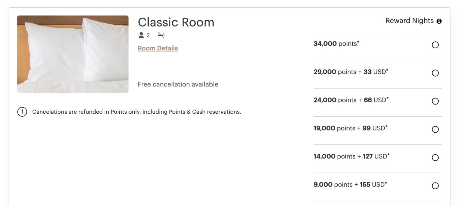 Intercontinental points off peak