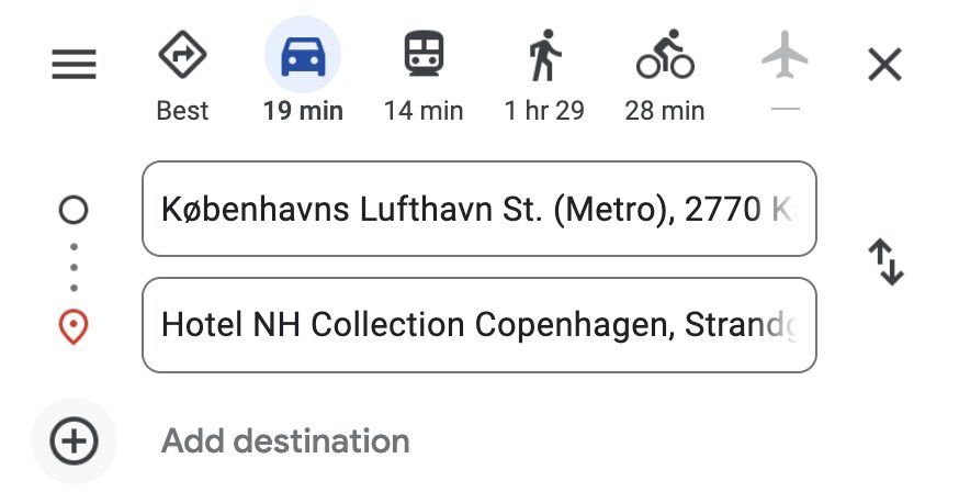 Copenhagen Google Maps search