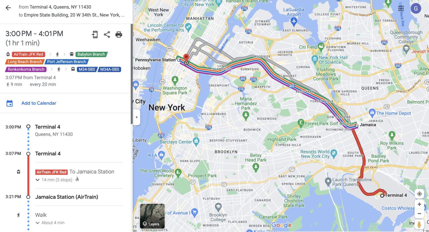 Public transportation on Google Maps